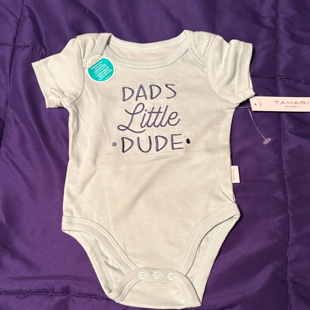 Tahari Light Blue 'Dad's Little Dude' Bodysuit